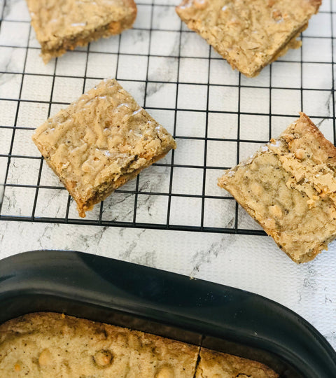 Butterscotch Latte Blondies featuring Butterscotch Latte Coffee