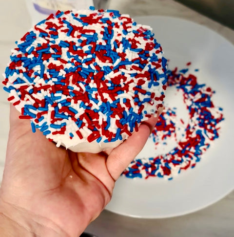 Barnie's Flag Day Dot Cake