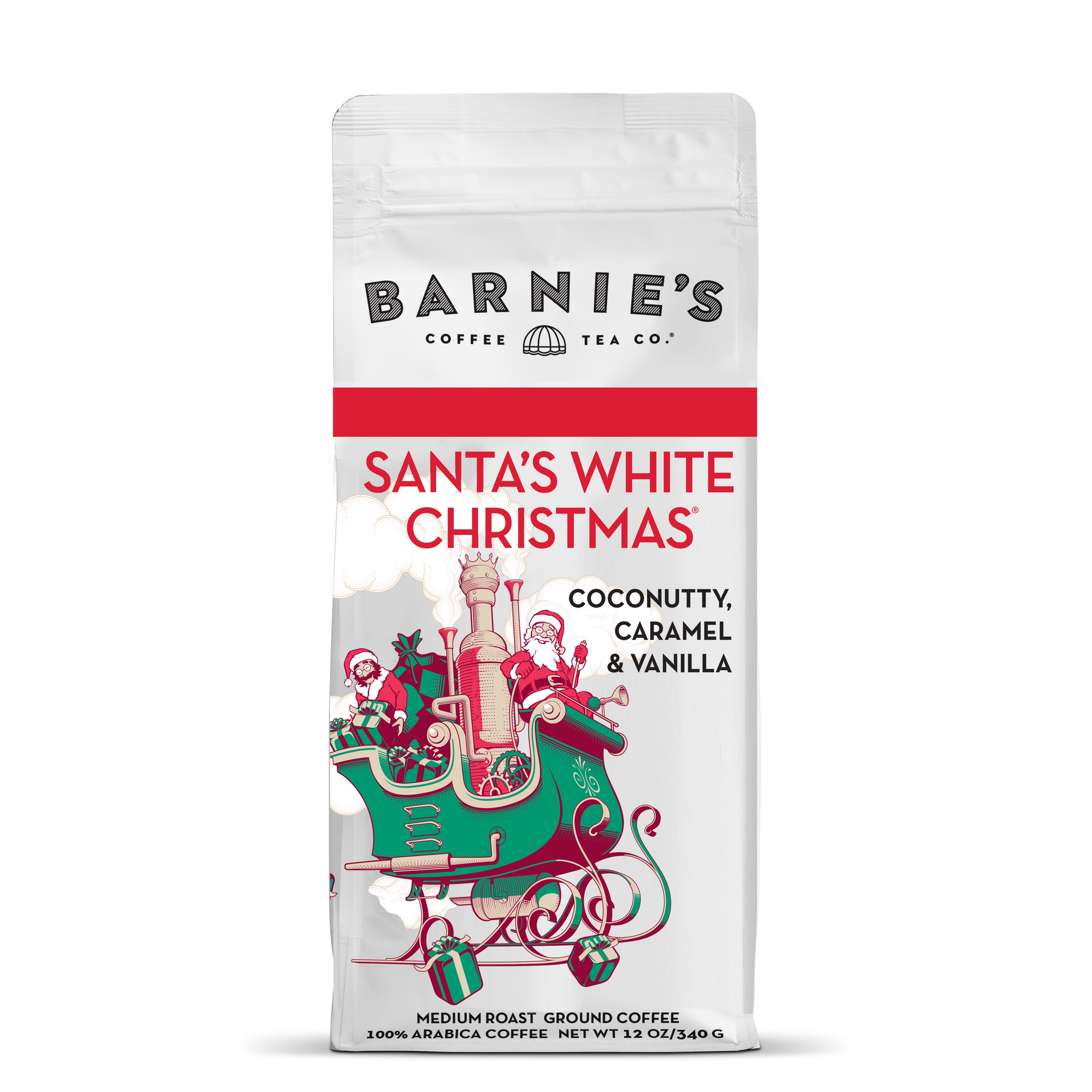 Santa's White Christmas® Flavored Coffee Ground | Barnie's Coffee